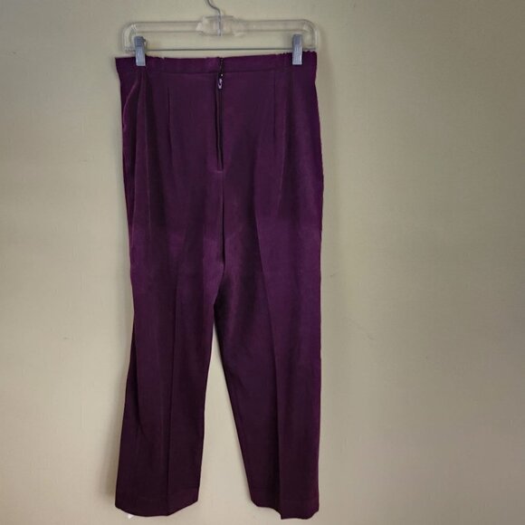Studio 1 Petites Vintage Plum Micro Suede Pant Suit Size 10p - Picture 3 of 8